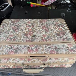 Elegant Floral Suitcase